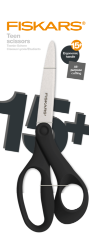 Fiskars Scissors Teen +15 Black 20cm (1067866) (DISCONTINUED) Fiskars Scissors Teen +15 Black 20cm (1067866) (DISCONTINUED)