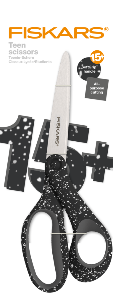 Fiskars Scissors Teen +15 Speckled Black 20cm (1067867) (DISCONTINUED) Fiskars Scissors Teen +15 Speckled Black 20cm (1067867) (DISCONTINUED)