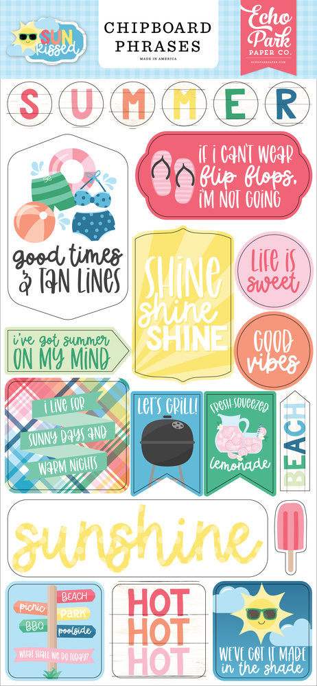 Echo Park Sun Kissed Chipboard Phrases (SK312022) (DISCONTINUED)
