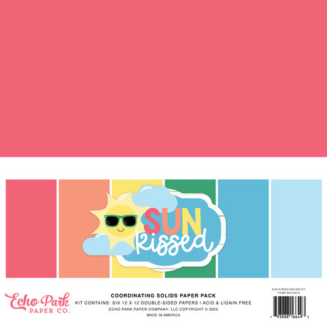 Echo Park Sun Kissed 12x12 Inch Coordinating Solids Paper Pack (SK312015) (DISCONTINUED)
