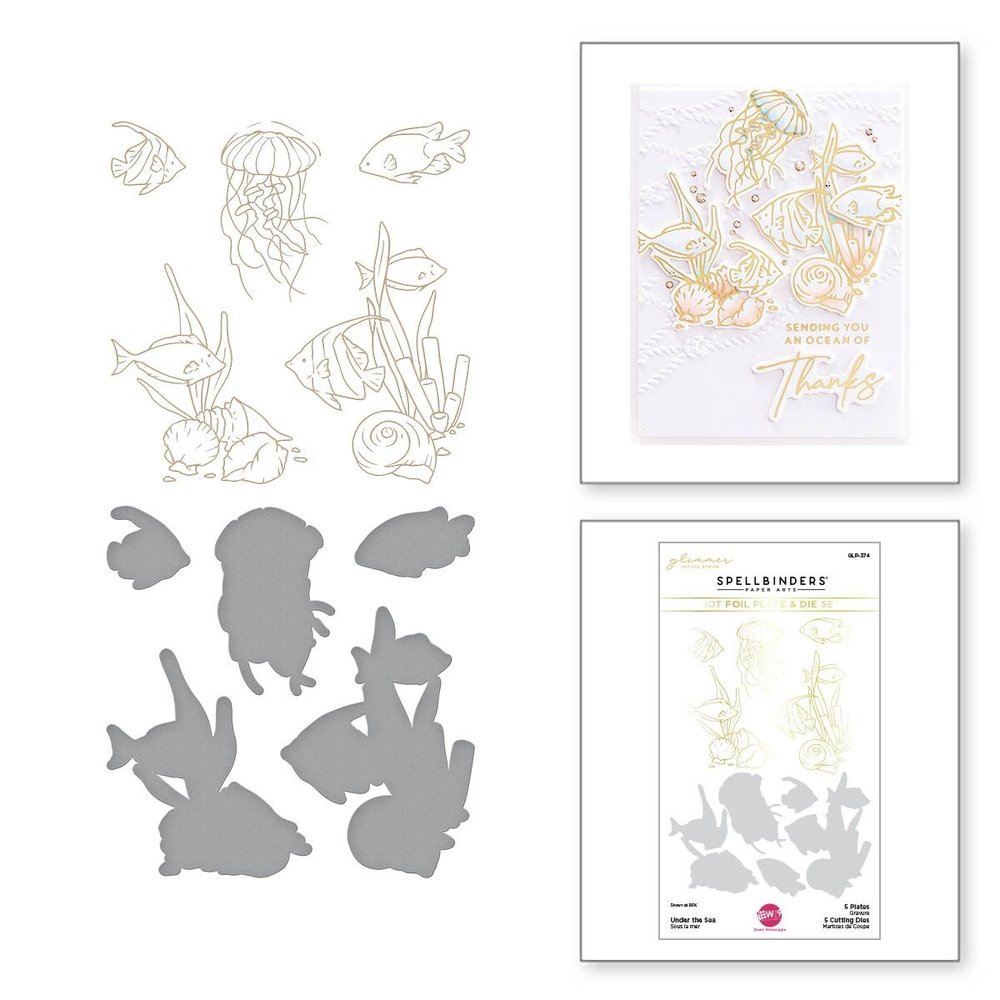 Spellbinders Under the Sea Glimmer Hot Foil Plate & Die Set (GLP-374) (OUTLET)