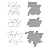 Spellbinders Seahorse Kisses Sentiments Glimmer Hot Foil Plate & Die Set (GLP-372) (OUTLET)