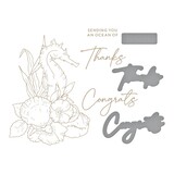 Spellbinders Seahorse Floral Glimmer Hot Foil Plate & Die Set (GLP-371) (OUTLET)