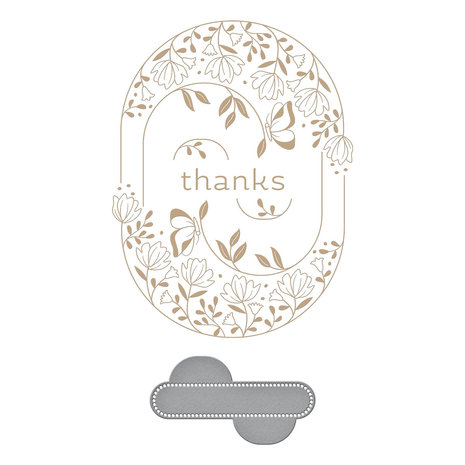 Spellbinders Stylish Oval Thanks Glimmer Hot Foil Plate & Die Set (GLP-373) (OUTLET) Spellbinders Stylish Oval Thanks Glimmer Hot Foil Plate & Die Set (GLP-373) (OUTLET)