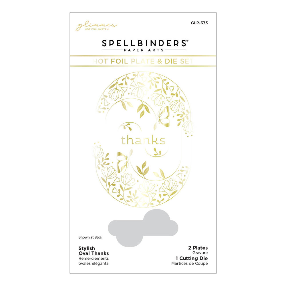 Spellbinders Stylish Oval Thanks Glimmer Hot Foil Plate & Die Set (GLP-373) (OUTLET) Spellbinders Stylish Oval Thanks Glimmer Hot Foil Plate & Die Set (GLP-373) (OUTLET)