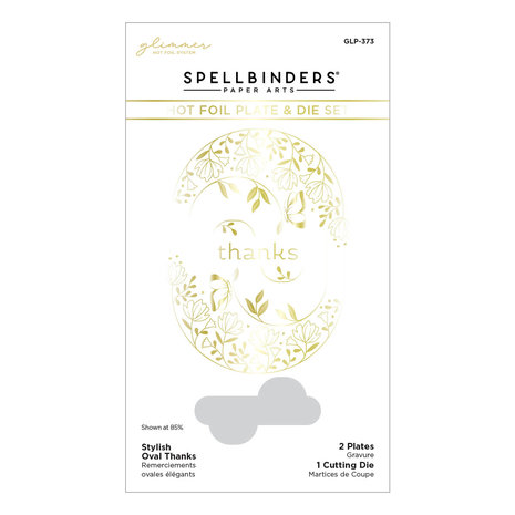 Spellbinders Stylish Oval Thanks Glimmer Hot Foil Plate & Die Set (GLP-373) (OUTLET) Spellbinders Stylish Oval Thanks Glimmer Hot Foil Plate & Die Set (GLP-373) (OUTLET)