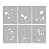 Spellbinders Stylish Oval Floral Bird Layering Stencils (6pcs) (STN-049) (OUTLET)