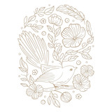 Spellbinders Stylish Oval Floral Bird Glimmer Hot Foil Plate (GLP-375) (OUTLET)