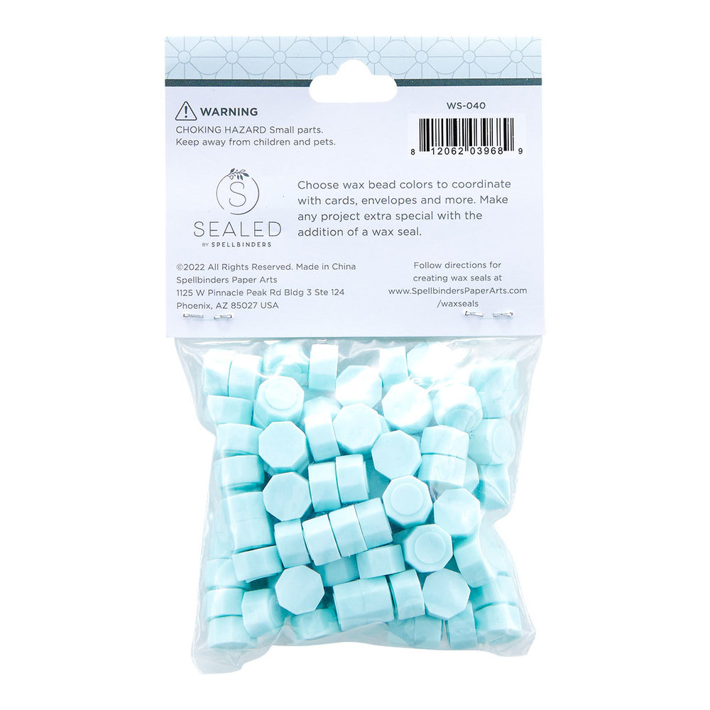 Spellbinders Pastel Aqua Wax Beads (100pcs) (WS-040)