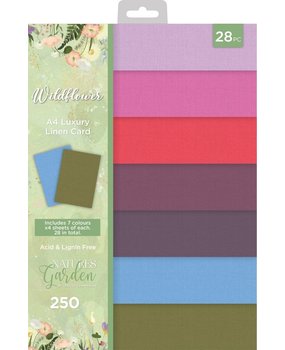 Crafter's Companion Wildflower A4 Luxury Linen Card Pack (NG-WILD-LINEN-A4) (OUTLET)