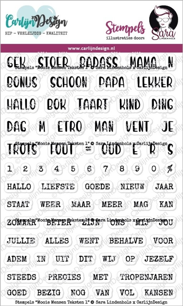 CarlijnDesign Mooie Mensen Teksten 1 Clear Stamps (CDSL-0003) (DISCONTINUED)