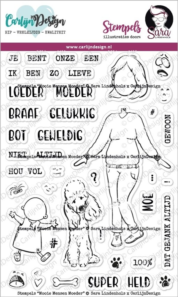 CarlijnDesign Mooie Mensen Moeder Clear Stamps (CDSL-0001) (DISCONTINUED)