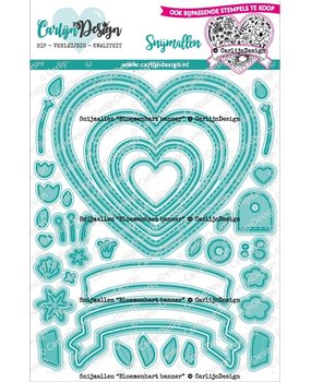 CarlijnDesign Bloemenhart Banner Snijmallen (CDSN-0219) (DISCONTINUED) CarlijnDesign Bloemenhart Banner Snijmallen (CDSN-0219) (DISCONTINUED)