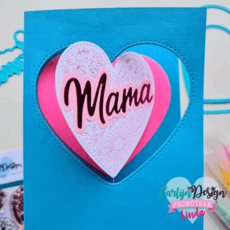 CarlijnDesign Bloemenhart Banner Stempels (CDST-0100) (DISCONTINUED)