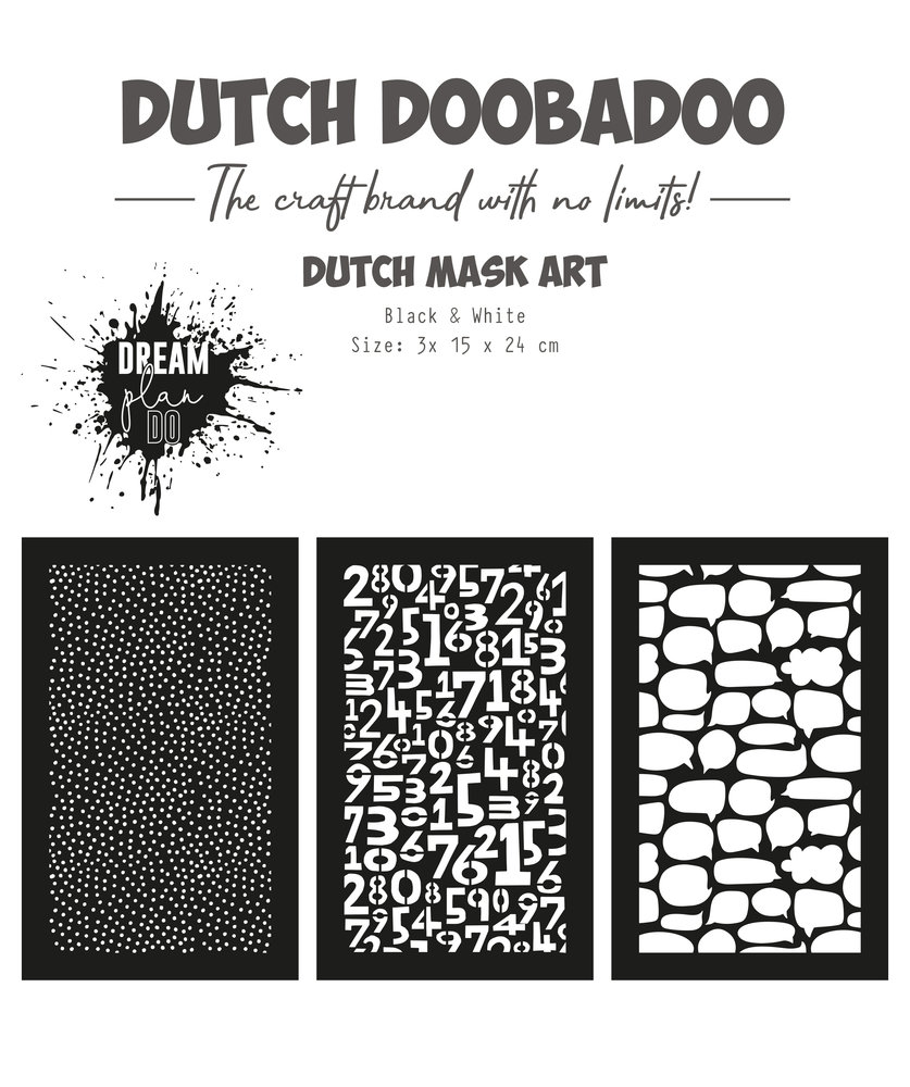 Dutch Doobadoo Dutch Mask Art A5 Black & White Dream Plan Do (3pcs) (470.784.225) (OUTLET) Dutch Doobadoo Dutch Mask Art A5 Black & White Dream Plan Do (3pcs) (470.784.225) (OUTLET)