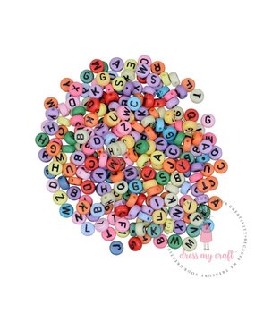 Dress My Craft Beads Colorful Round Letter (50pcs) (DMCFA4507) (OUTLET)