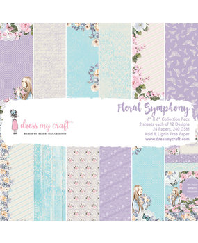 Dress My Craft Floral Symphony 6x6 Inch Paper Pad (DMCP1673) (OUTLET)