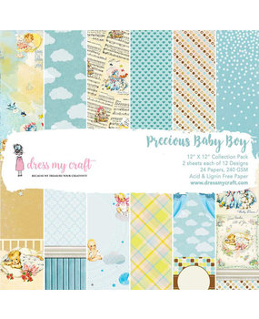 Dress My Craft Precious Baby Boy 12x12 Inch Paper Pad (DMCP1563) (OUTLET)