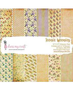 Dress My Craft Teenie Weenies 12x12 Inch Paper Pad (DMCP1398) (OUTLET)