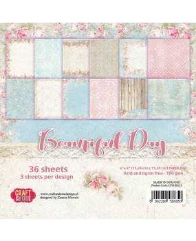 Craft & You Design Beautiful Day 6x6 Inch Paper Set 190gsm (36sheets) (CPB-BD15) (DISCONTINUED)