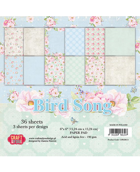 Craft & You Design Bird Song 6x6 Inch Paper Set 190gsm (36sheets) (CPB-BS15) (DISCONTINUED)