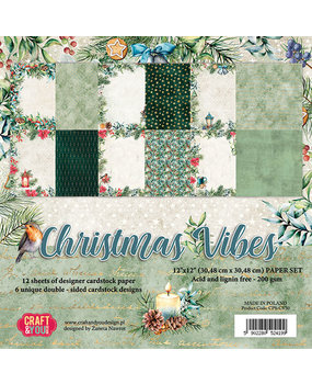 Craft & You Design Christmas Vibes 12x12 Inch Paper Set 200gsm (12sheets) (CPS-CV30) (DISCONTINUED)