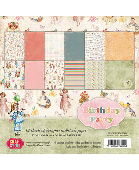 Craft & You Design Birthday Party 12x12 Inch Paper Set 250gsm (12sheets) (CPB-BP30) (DISCONTINUED) Craft & You Design Birthday Party 12x12 Inch Paper Set 250gsm (12sheets) (CPB-BP30) (DISCONTINUED)