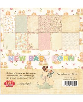 Craft & You Design New Baby Born 12x12 Inch Paper Set 200gsm (12sheets) (CPS-NBB30) (DISCONTINUED)