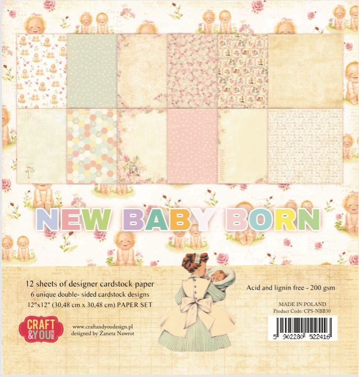 New Baby Born 12x12 Inch Paper Set 200gsm (12sheets) (CPS-NBB30 ...
