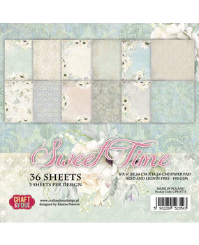 Craft & You Design Sweet Time 6x6 Inch Paper Set 190gsm (36sheets) (CPB-ST15) (DISCONTINUED)