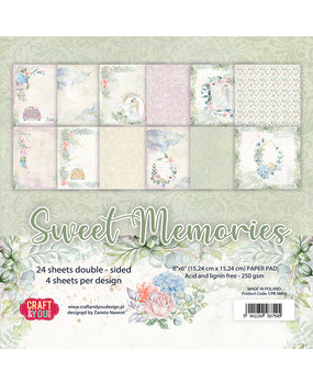 Craft & You Design Sweet Memories 6x6 Inch Paper Set 250gsm (24sheets) (CPB-SM15) (DISCONTINUED)