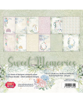 Craft & You Design Sweet Memories 12x12 Inch Paper Set 250gsm (12sheets) (CPS-SM30) (DISCONTINUED)