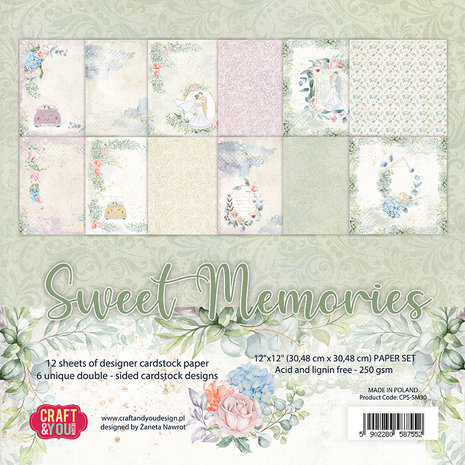 Craft & You Design Sweet Memories 12x12 Inch Paper Set 250gsm (12sheets) (CPS-SM30) (DISCONTINUED) Craft & You Design Sweet Memories 12x12 Inch Paper Set 250gsm (12sheets) (CPS-SM30) (DISCONTINUED)