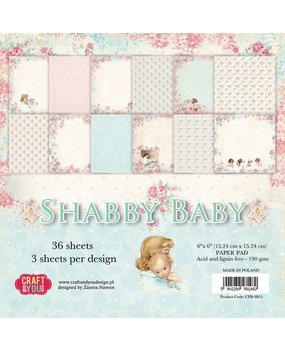 Craft & You Design Shabby Baby 6x6 Inch Paper Set 190gsm (36sheets) (CPB-SB15) (DISCONTINUED)