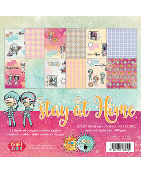 Craft & You Design Stay At Home 12x12 Inch Paper Set 200gsm (12sheets) (CPS-SAH30) (DISCONTINUED)
