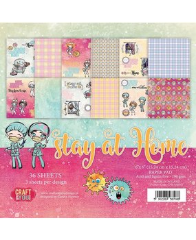 Craft & You Design Stay At Home 6x6 Inch Paper Set 190gsm (36sheets) (CPB-SAH15) (DISCONTINUED)