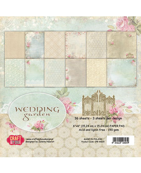 Craft & You Design Wedding Garden 6x6 Inch Paper Set 190gsm (36sheets) (CPB-WG15) (DISCONTINUED)