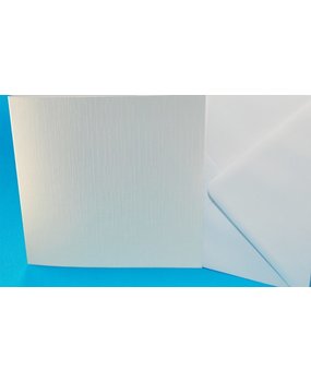 Craft UK Card and Envelope 5x5 Inch Linen White (50pcs) (CUK2381) (DISCONTINUED)