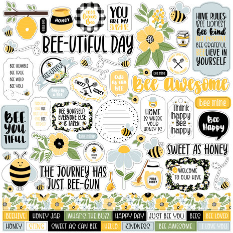 Echo Park Bee Happy Element Sticker (BH319014) (DISCONTINUED)
