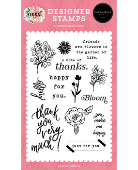 Carta Bella Friends Are Flowers Designer Stamps (CBFRN316041) (OUTLET)