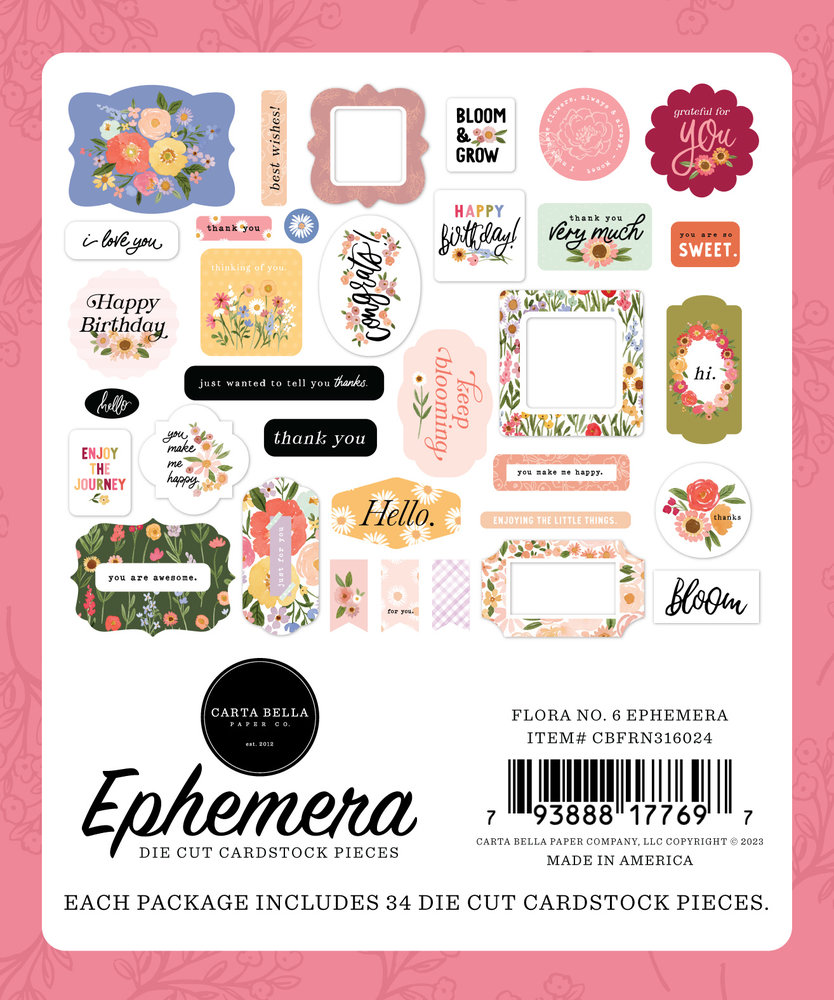 Carta Bella Flora No. 6 Ephemera (CBFRN316024) (DISCONTINUED)