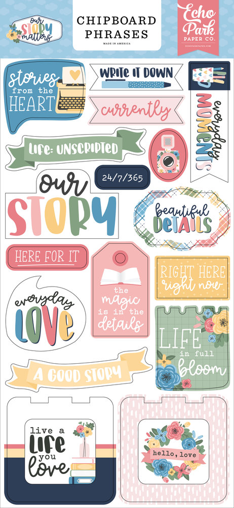 Echo Park Our Story Matters Chipboard Phrases (MSM317022) (DISCONTINUED)