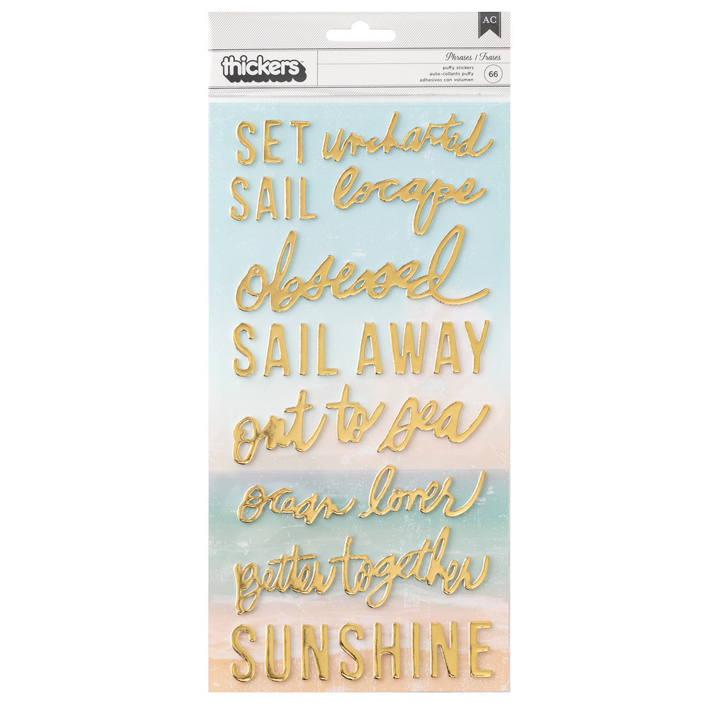 American Crafts Thickers Set Sail Phrases (66pcs) (34021032) (OUTLET)