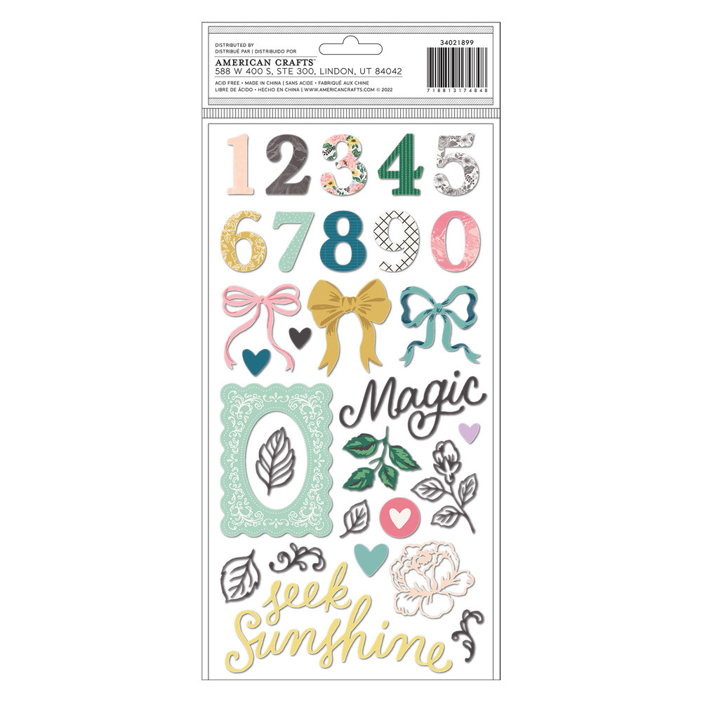American Crafts Thickers Woodland Grove Phrase Dream Chaser (63pcs) (34021899) (OUTLET)