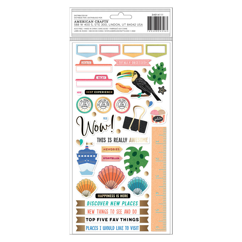 American Crafts Thickers Where To Next Phrase Happy Life (88pcs) (34014111) (OUTLET) American Crafts Thickers Where To Next Phrase Happy Life (88pcs) (34014111) (OUTLET)