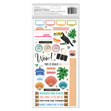 American Crafts Thickers Where To Next Phrase Happy Life (88pcs) (34014111) (OUTLET) American Crafts Thickers Where To Next Phrase Happy Life (88pcs) (34014111) (OUTLET)