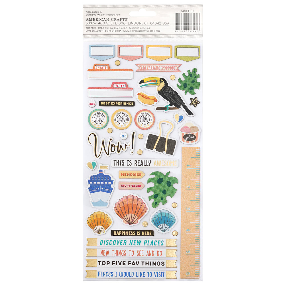 American Crafts Thickers Where To Next Phrase Happy Life (88pcs) (34014111) (OUTLET) American Crafts Thickers Where To Next Phrase Happy Life (88pcs) (34014111) (OUTLET)