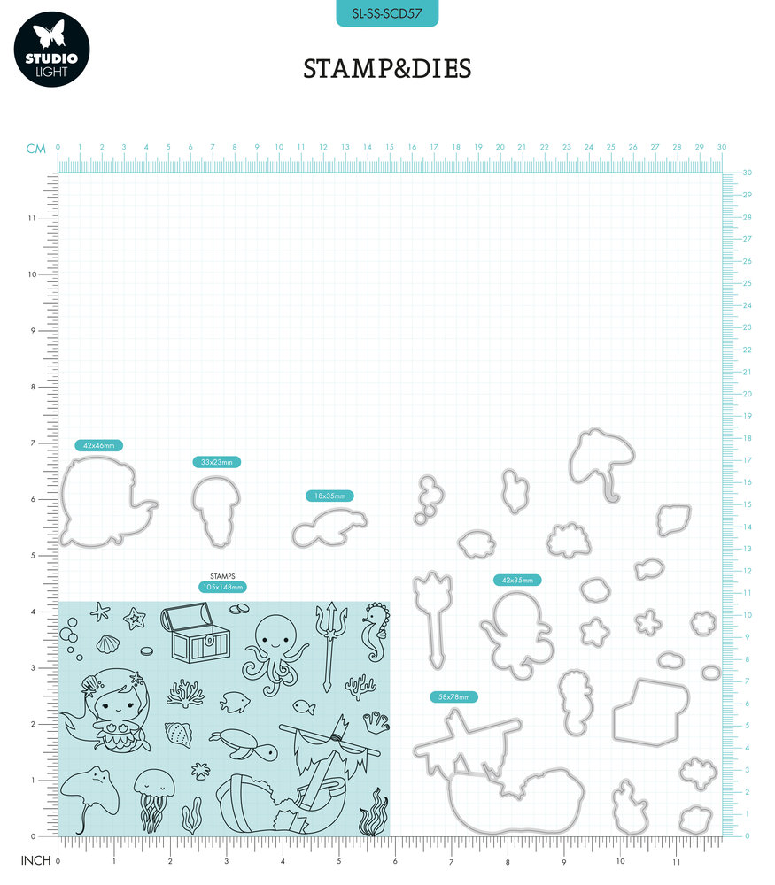 Studio Light Sweet Stories Stamp & Cutting Die Under the Sea (SL-SS-SCD57) (OUTLET) Studio Light Sweet Stories Stamp & Cutting Die Under the Sea (SL-SS-SCD57) (OUTLET)