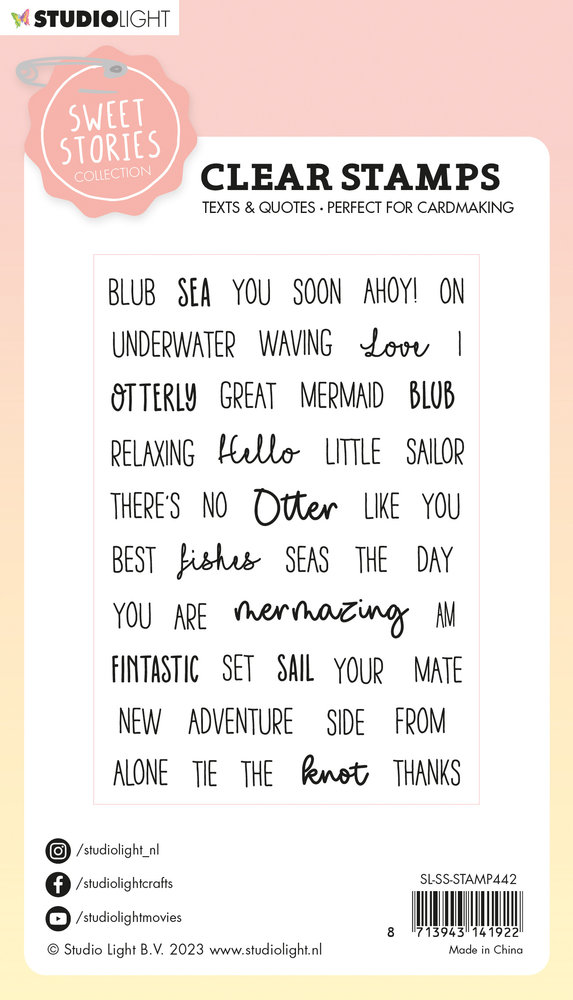 Studio Light Sweet Stories Clear Stamp Quotes Small You Are Fintastic (SL-SS-STAMP442) (OUTLET) Studio Light Sweet Stories Clear Stamp Quotes Small You Are Fintastic (SL-SS-STAMP442) (OUTLET)