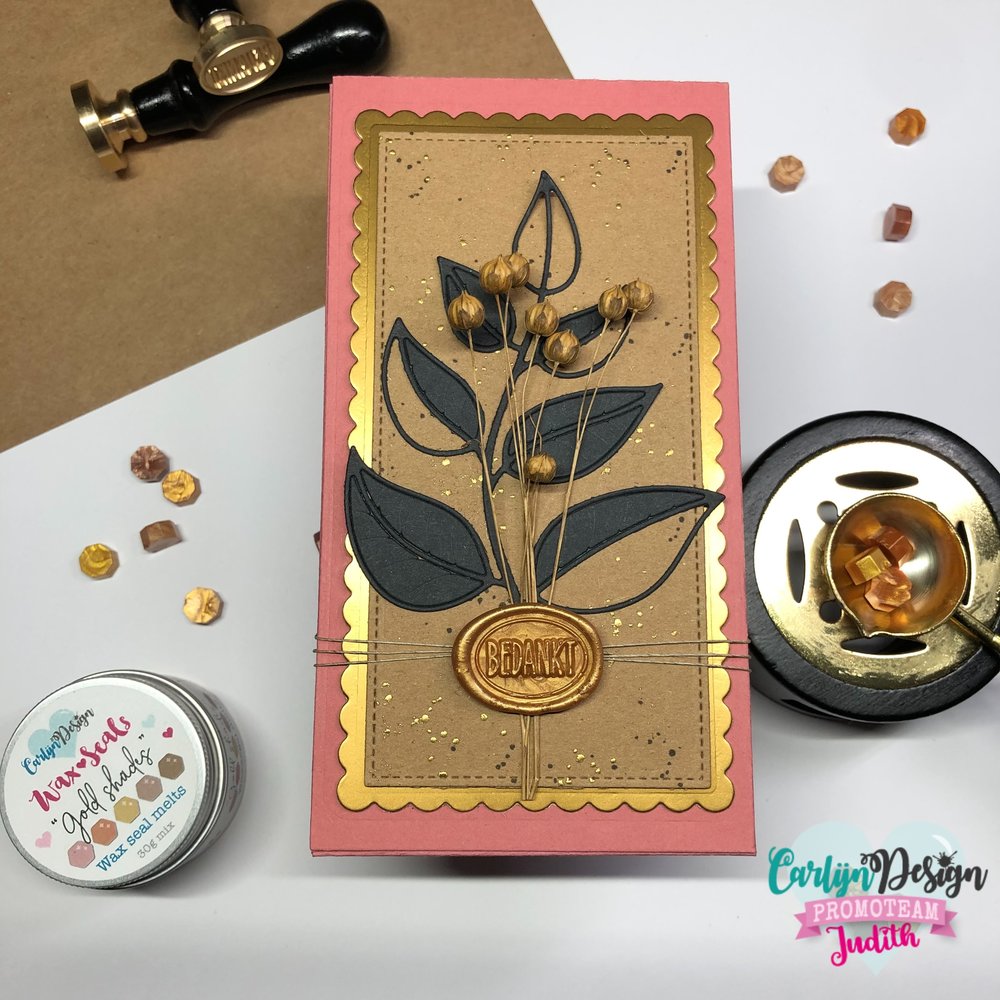 CarlijnDesign Wax Seal Stamper 5 "Bedankt ovaal" 1 Inch (CDWX-0017) (DISCONTINUED)